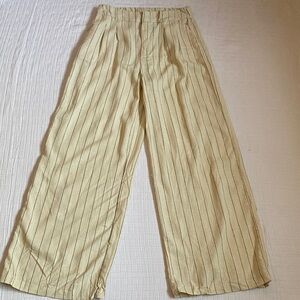 BLENCA Elegant Beige Striped Wide Leg Pants